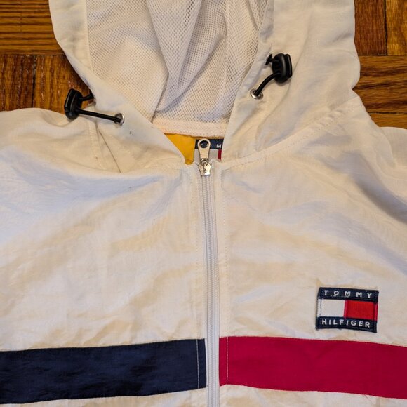 Vintage Tommy Hilfiger Sailing Windbreaker Men's Large Hood Jacket Logo - Picture 2 of 10